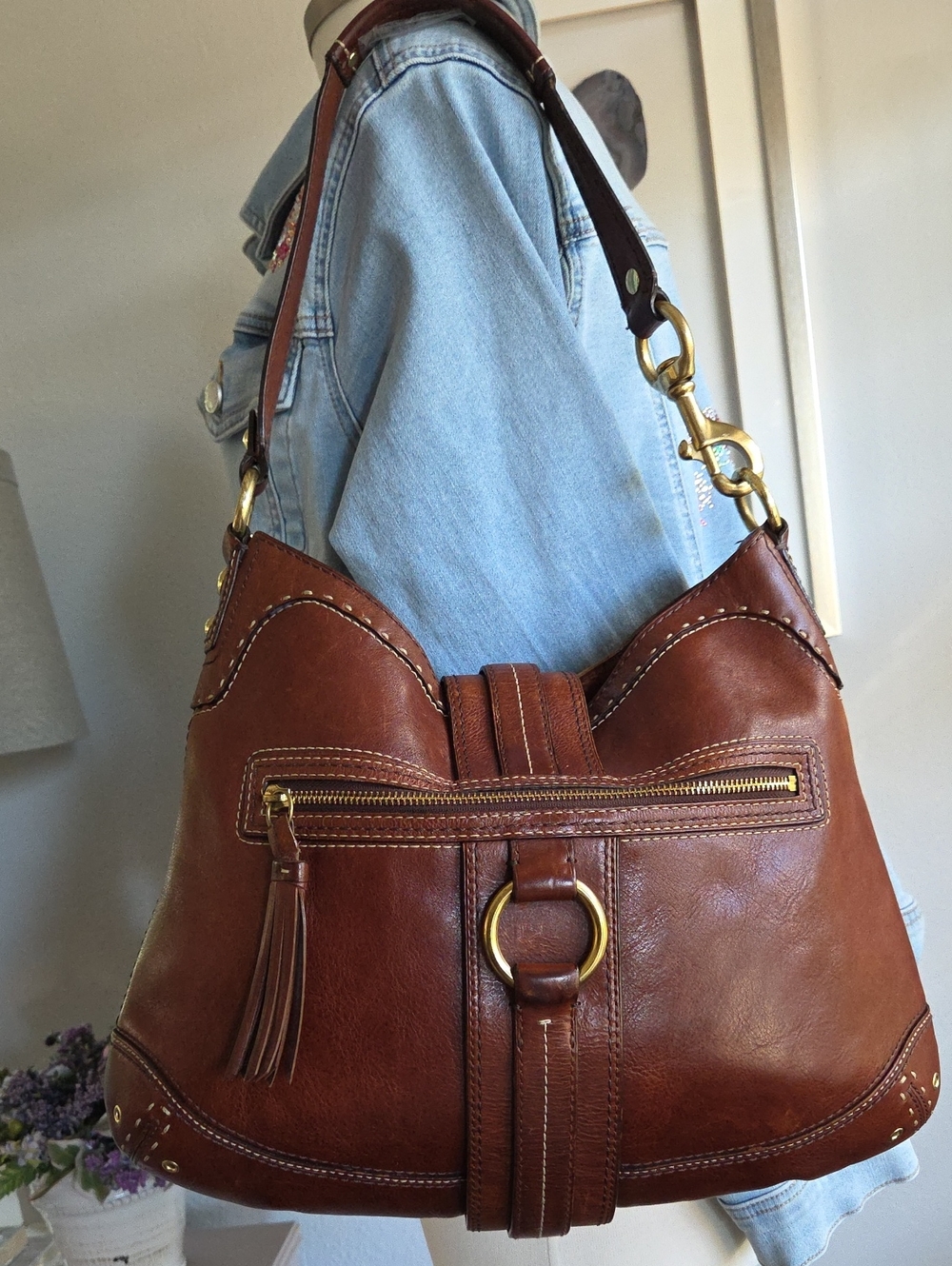 COACH 2006 Mahogany/ Whiskey Hamptons Hobo Shoulder Bag #10554 - Picture 2 of 13